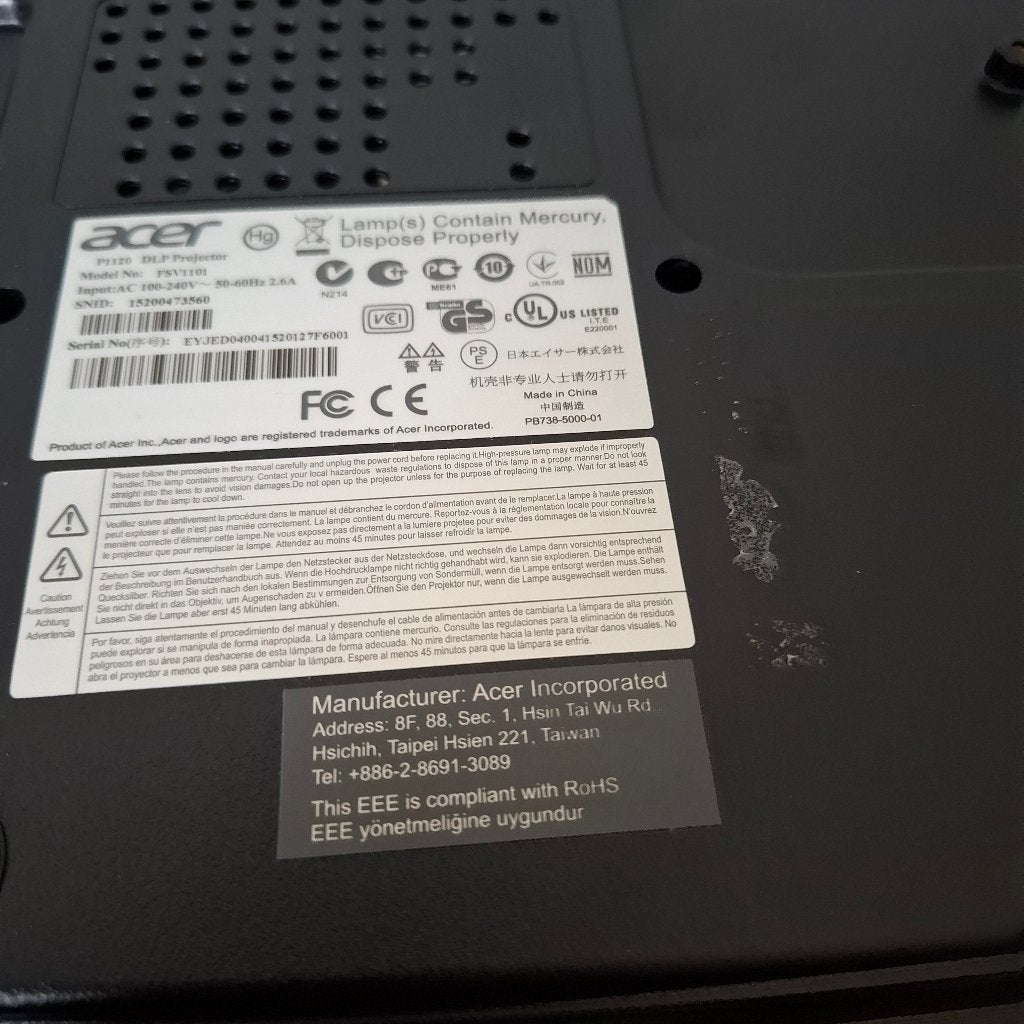 Beamer p1120, Overige technologieën, Ophalen of Verzenden, Zo goed als nieuw, Overige resoluties
