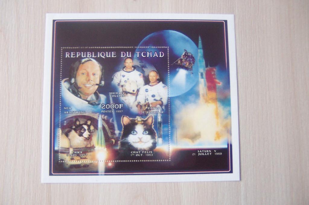 Ruimtevaart Republique du Tchad / Tsjaad, postfris. (4)., Postzegels en Munten, Ophalen of Verzenden, Postfris, Overige thema's