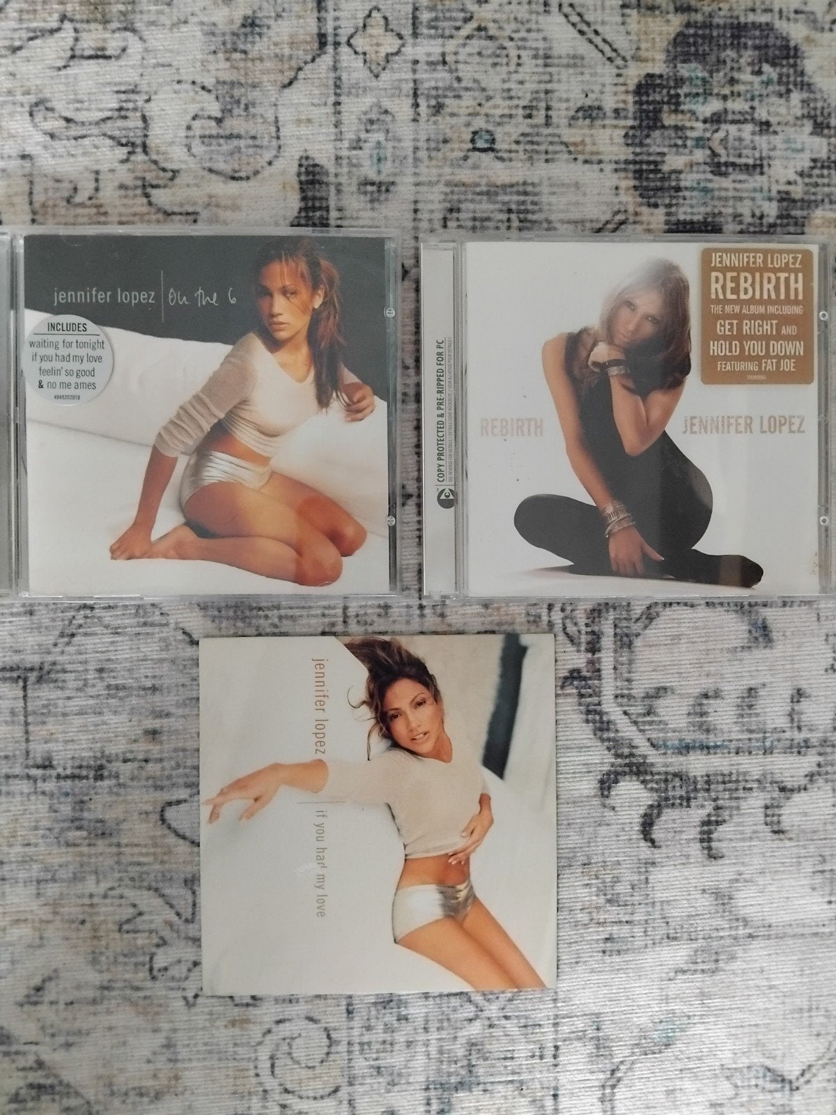 Jennifer Lopez CD's: On the 6, Rebirth & If You Had My Love, Gebruikt, Pop, Ophalen of Verzenden, Inclusief doosje