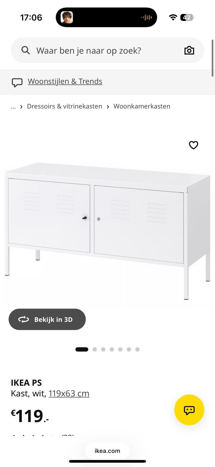 IKEA PS kast locker, Ophalen, Gebruikt, Locker, 100 tot 150 cm