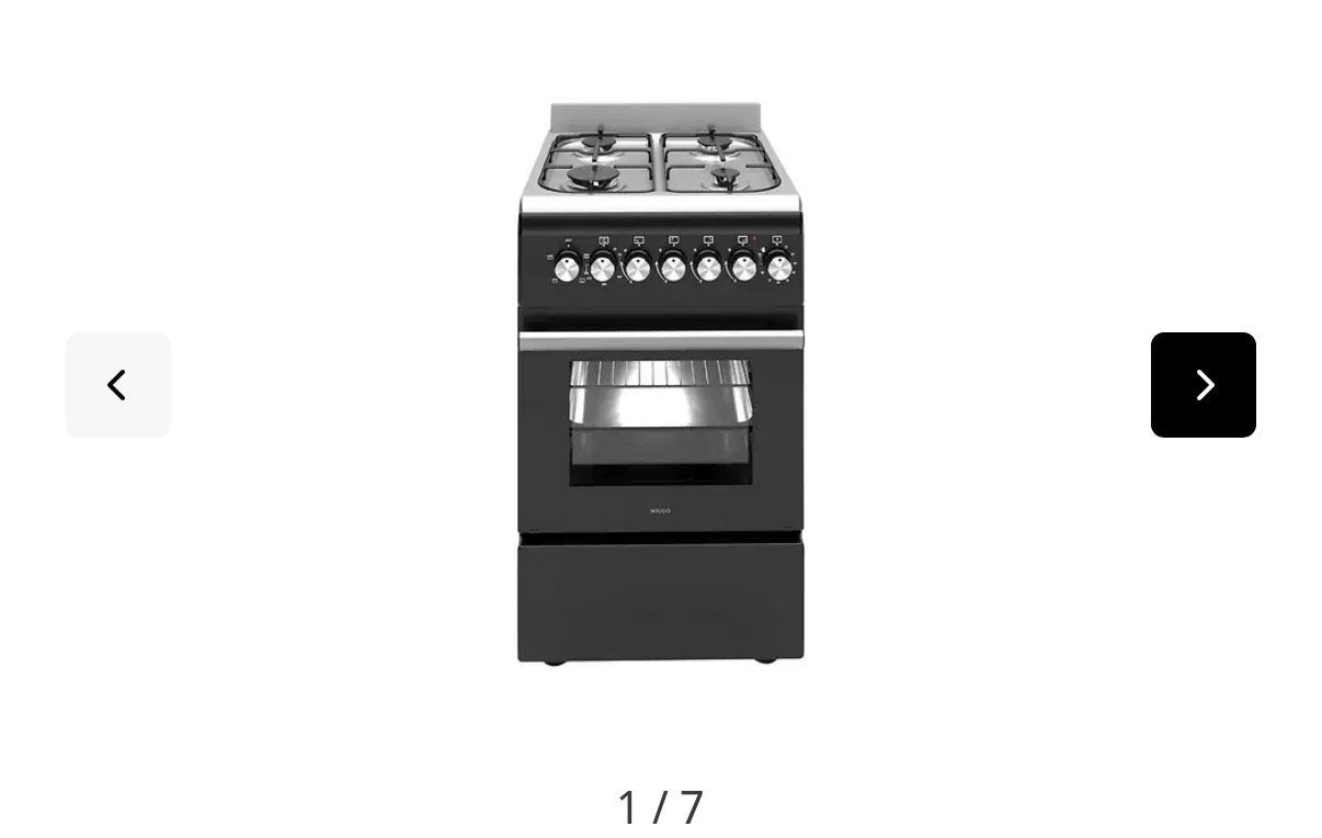 WIGGO WO-E505R(BX) Gasfornuis - Zwart, zo goed als nieuw, Witgoed en Apparatuur, Fornuizen, Zo goed als nieuw, Energieklasse A of zuiniger