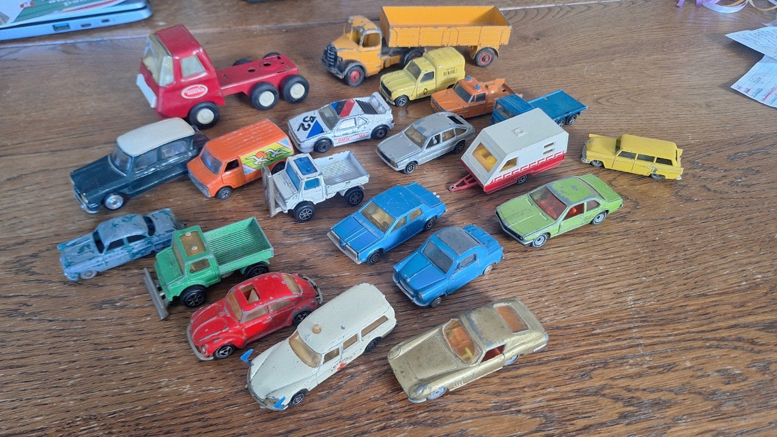 Verzameling vintage modelautos Majorette Dinky Tonka, Kinderen en Baby's, Ophalen of Verzenden, Gebruikt