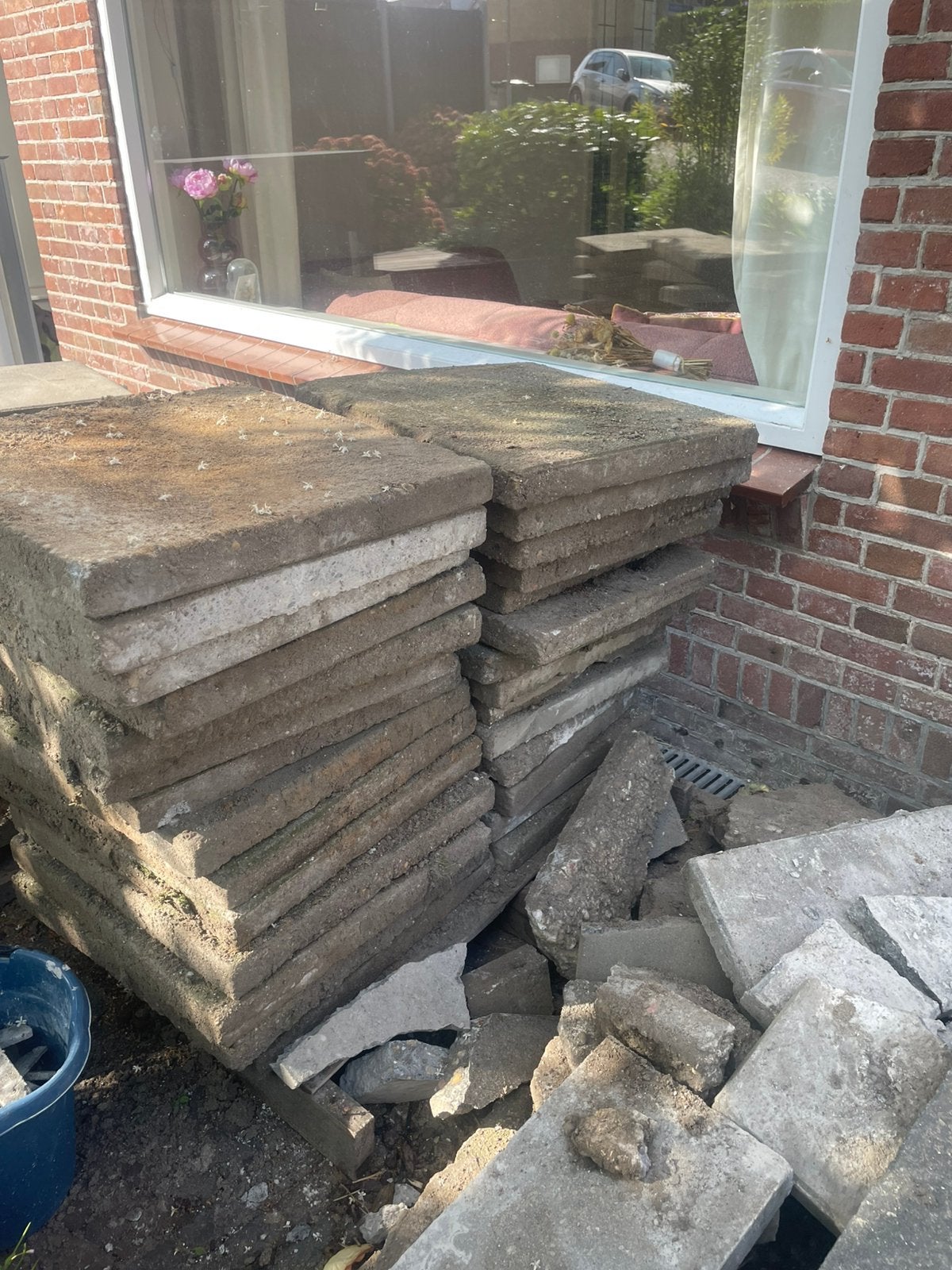 50/50 tegels gratis af te halen!, Ophalen, Gebruikt, 10 m² of meer, Beton