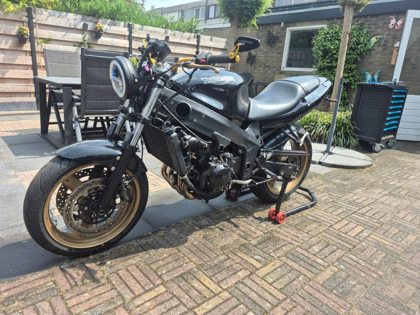 Triumph Naked speed four Bike met LeoVince SBK uitlaat, Sportuitlaat, Motorrijbewijs A, Gebruikt, 3 cilinders