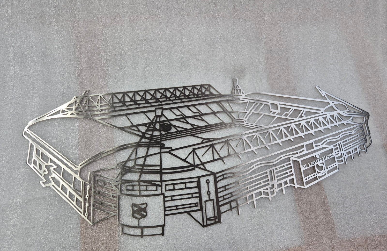 Abe Lenstra Stadion RVS Muurdecoratie 60x25cm, Ophalen of Verzenden