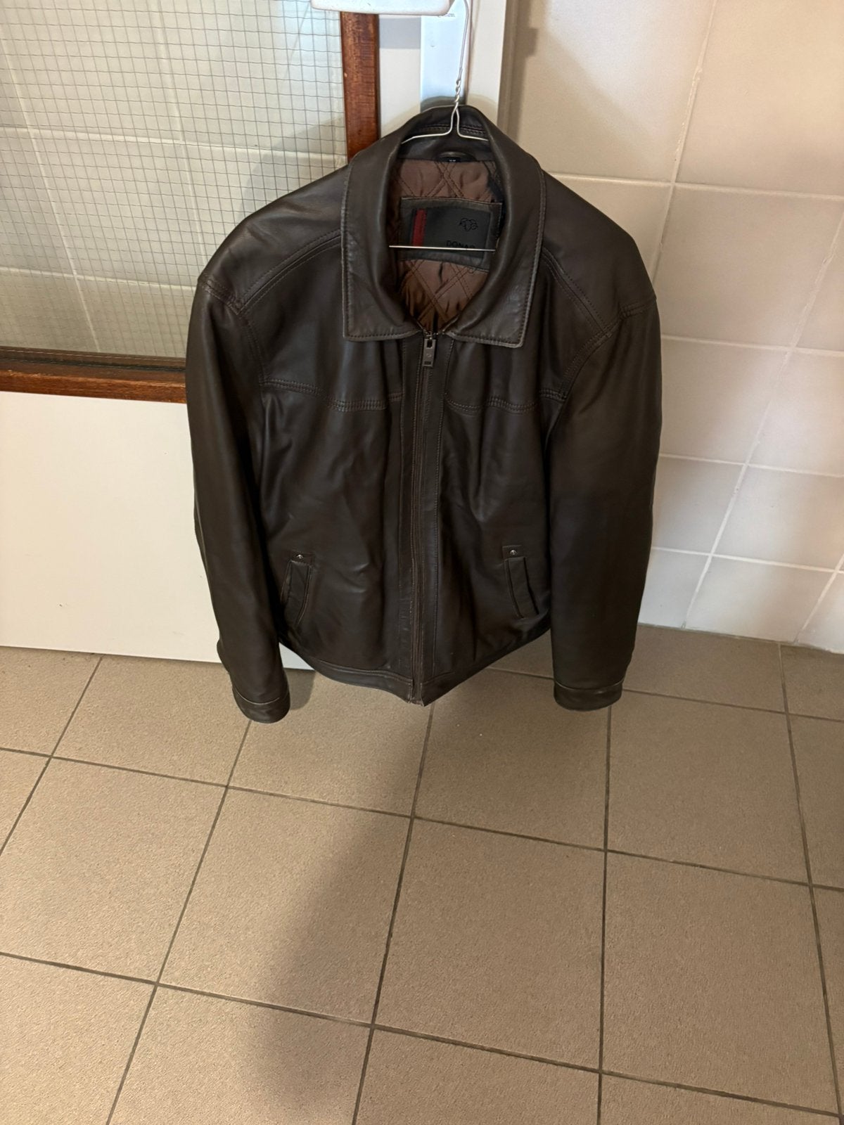 Donar leren jas bruin maat 56, Ophalen of Verzenden, Gedragen, Maat 56/58 (XL), Bruin