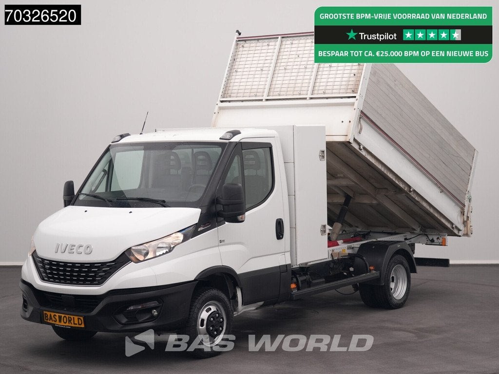 Iveco Daily 35C18 3.0L Automaat Kipper met Kist Dubbellucht, Auto's, Bestelauto's, Automaat, Cruise Control, Gebruikt, Euro 6
