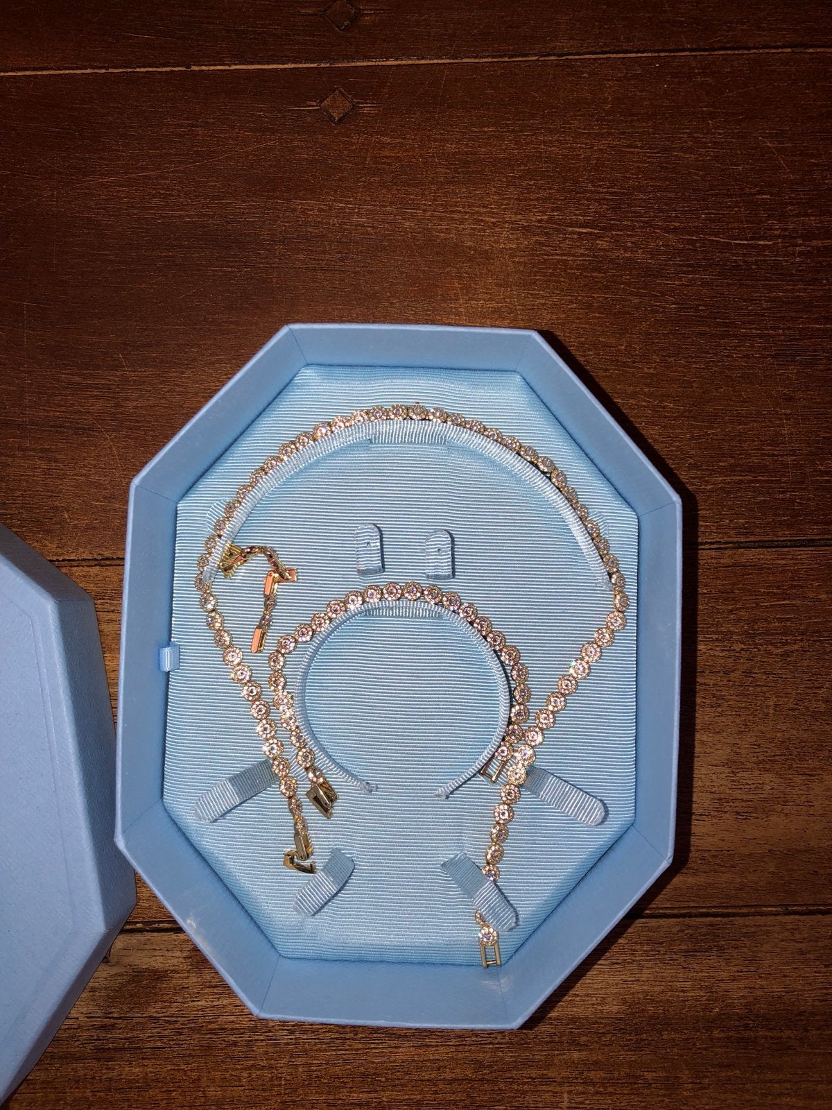 Swarovski Una Set Roségoudkleurig met Heldere Kristallen, Met kristal, Overige materialen, Ophalen of Verzenden, Zo goed als nieuw