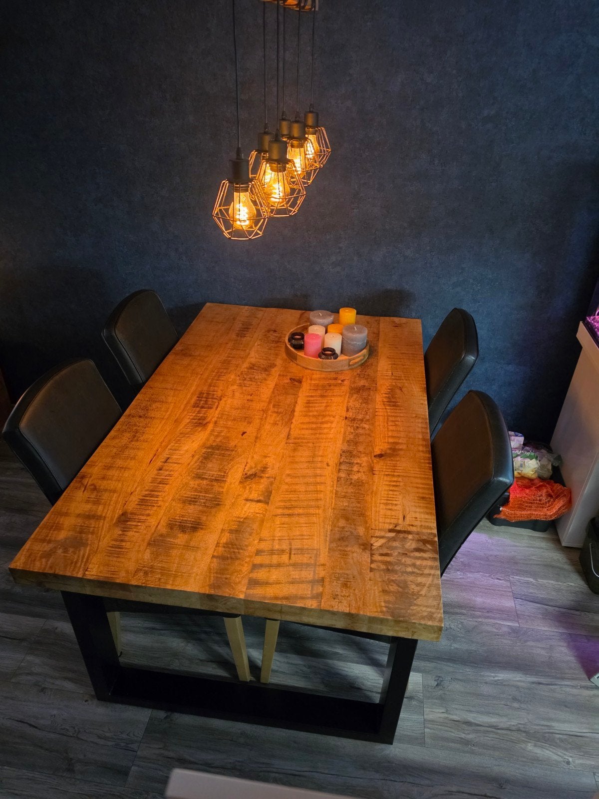Eettafel mangohout 160x100 nu voor €225, Ophalen, 200 cm of meer, 50 tot 100 cm, Zo goed als nieuw