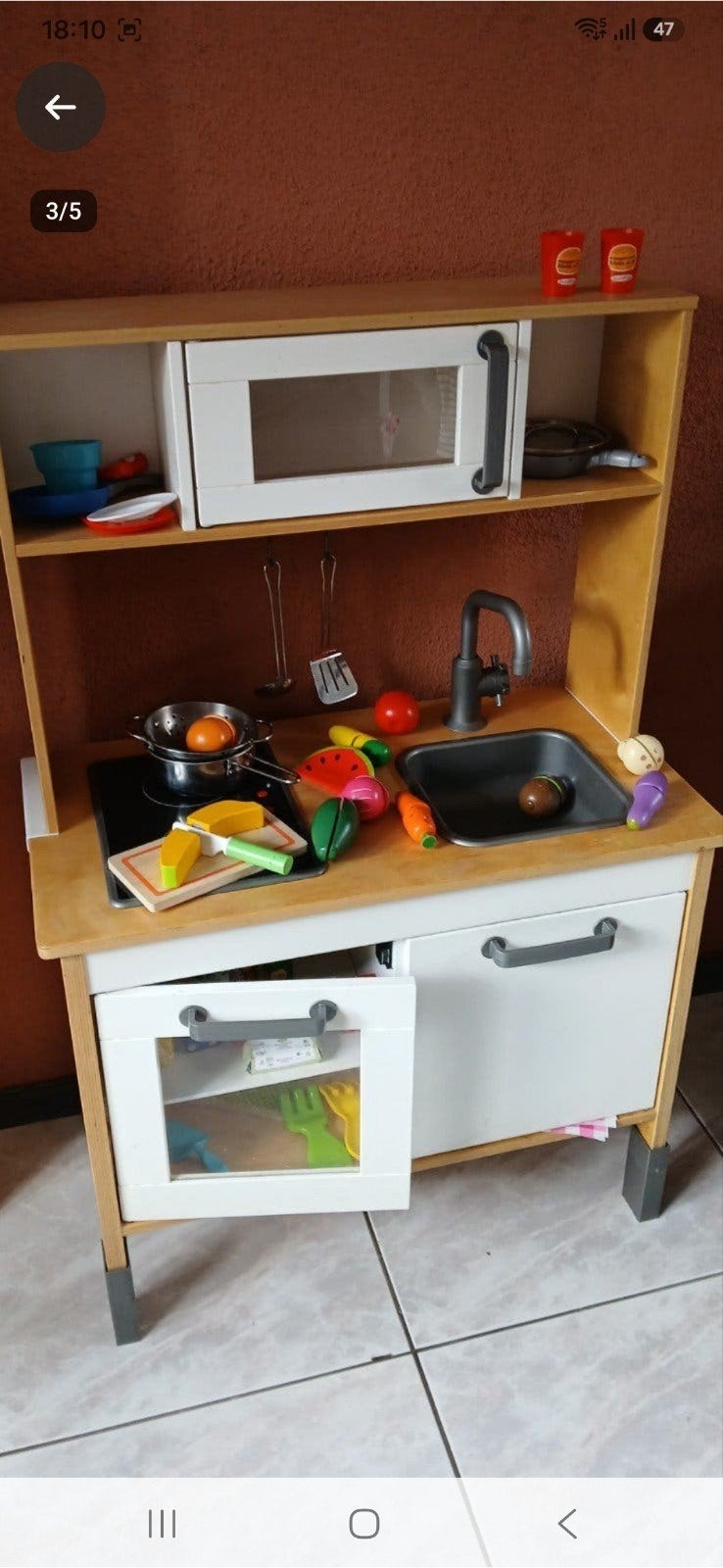 speelkeuken, Ophalen
