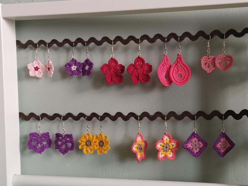 Handgemaakte gehaakte oorbellen in diverse kleuren, Overige materialen, Hangers, Overige kleuren, Nieuw