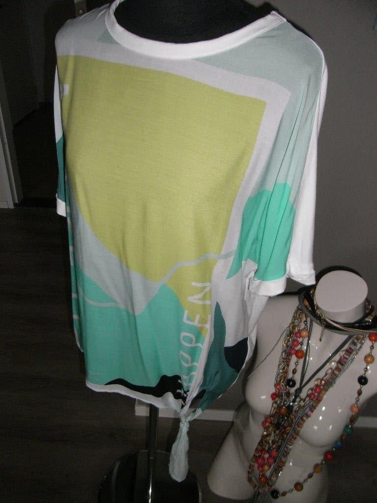 GERRY WEBER fleurige zomer top/shirt/blouse mt 40 wit/groen/, Maat 38/40 (M), Overige kleuren, Ophalen of Verzenden, Zo goed als nieuw
