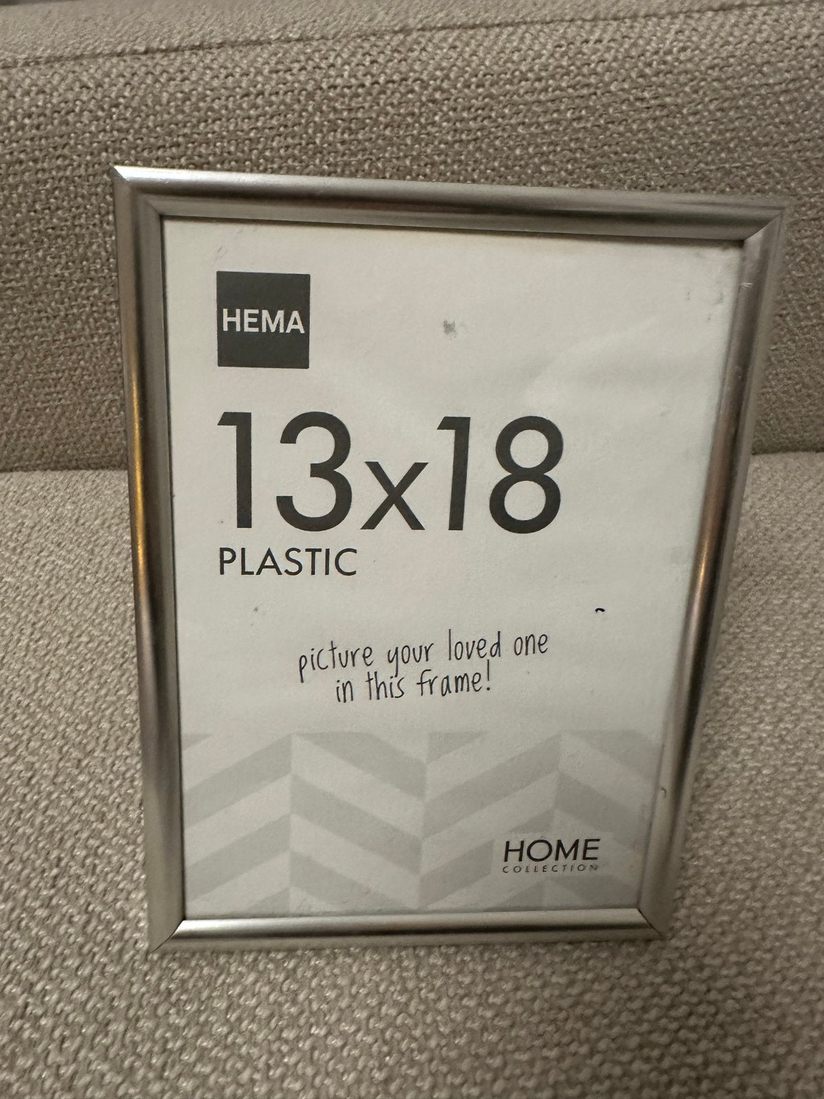 Hema Fotolijst 13x18 cm - Zilverkleurig Kunststof, Kunststof, Ophalen of Verzenden, Zo goed als nieuw, Fotolijst