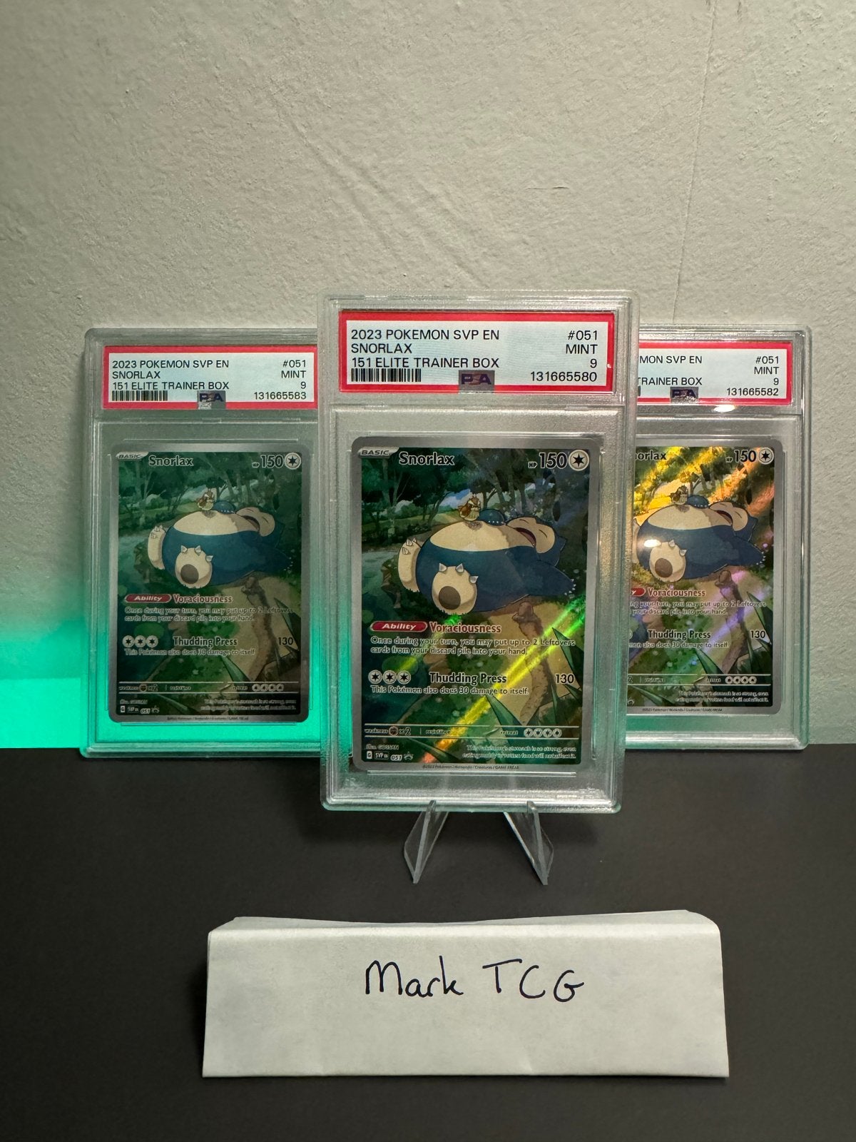PSA 9 Snorlax 051 151 Elite Trainer Box Promokaart (3x), Hobby en Vrije tijd, Verzamelkaartspellen | Pokémon, Ophalen of Verzenden