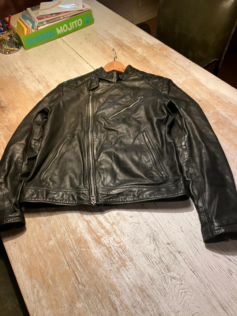 G star leren jas maat M, Kleding | Heren, Ophalen of Verzenden, Zo goed als nieuw, Bruin