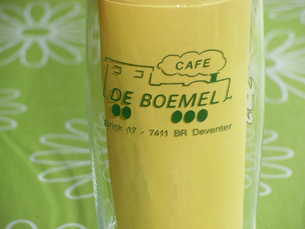 Grolsch Café de Boemel Deventer bierglas Dubbeldruk, Ophalen of Verzenden, Zo goed als nieuw, Glas of Glazen, Grolsch