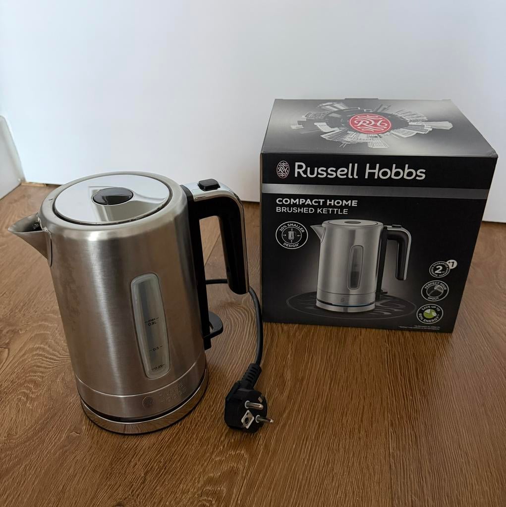 RUSSELL HOBBS Compact Home waterkoker 0,8 liter, Minder dan 1 liter, Ophalen of Verzenden, Gebruikt, Rvs