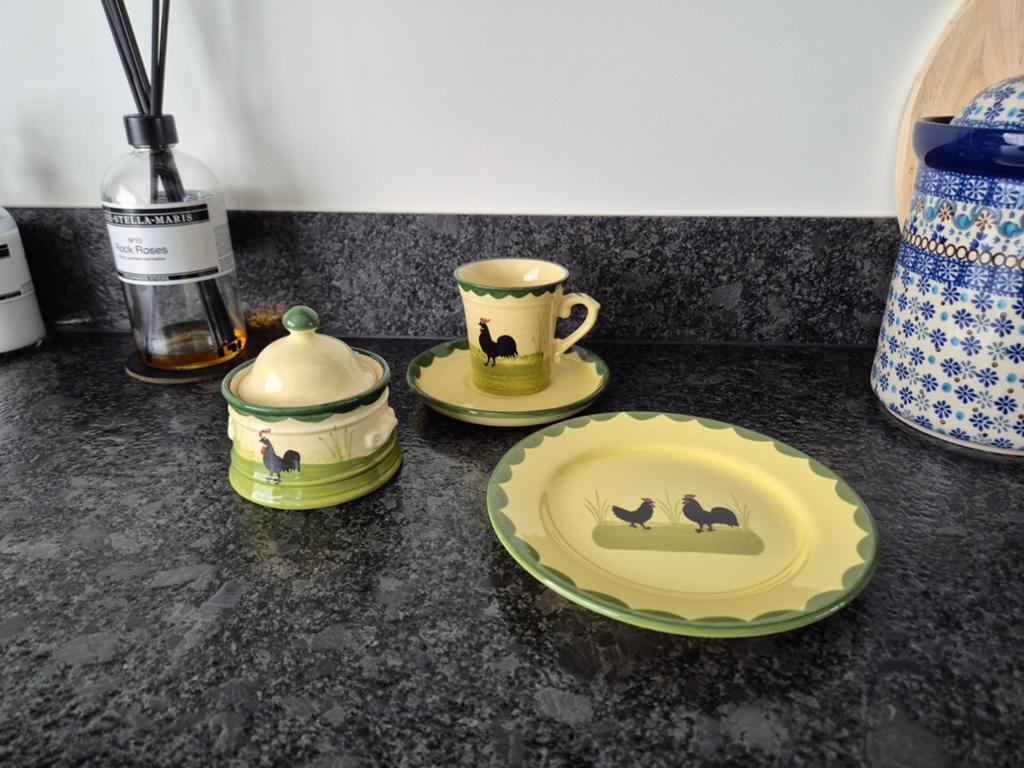 Zeller Keramiek Germany - Servies Kip en Haan, Overige typen, Ophalen of Verzenden, Zo goed als nieuw, Overige stijlen