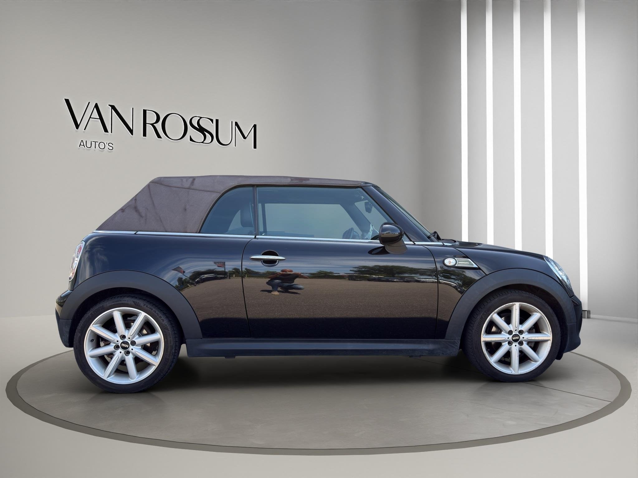 MINI Cabrio 1.6 Cooper Highgate | Leer | Airco (clima) | Cru, Auto's, Mini, Euro 5, Gebruikt, 4 cilinders, Cabriolet