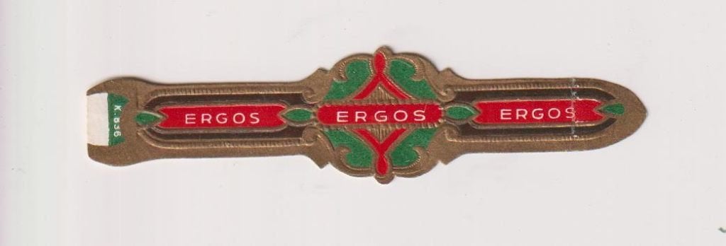 sigarenbanden - ERGOS, Verzamelen, Rookartikelen, Aanstekers en Luciferdoosjes, Ophalen of Verzenden, Zo goed als nieuw, Sigarenbandjes