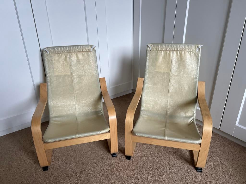IKEA POÄNG kinderfauteuil (zonder hoes), Twee, Overige kleuren, Ophalen of Verzenden, Hout