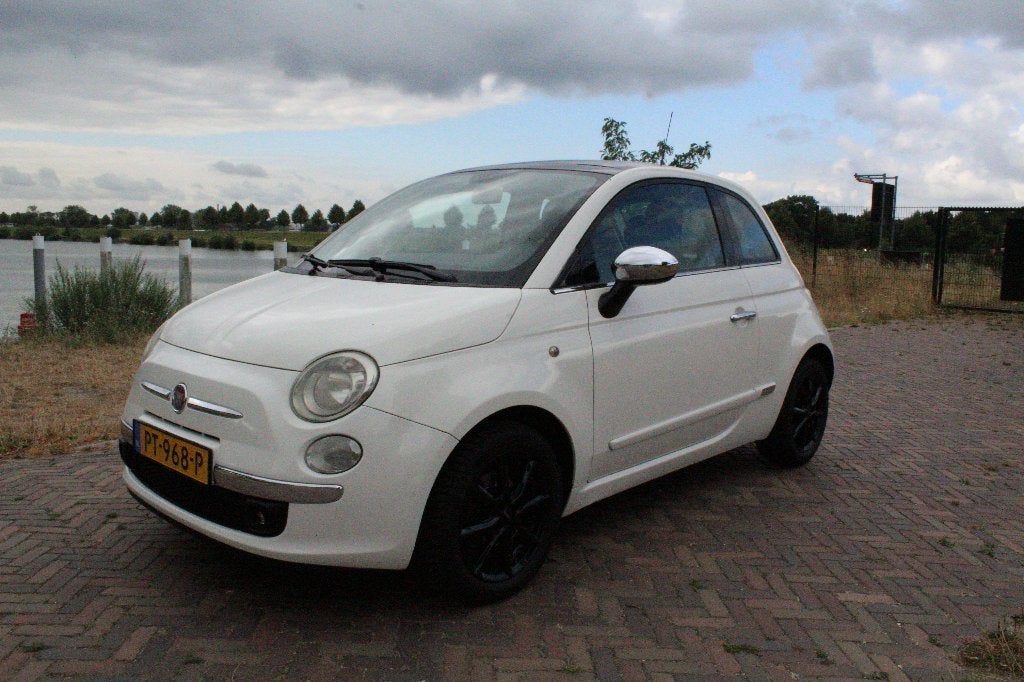 Fiat 500 1.4 100 pk 2008 Wit open dak, Stof, 31 €/maand, 4 cilinders, 100 pk