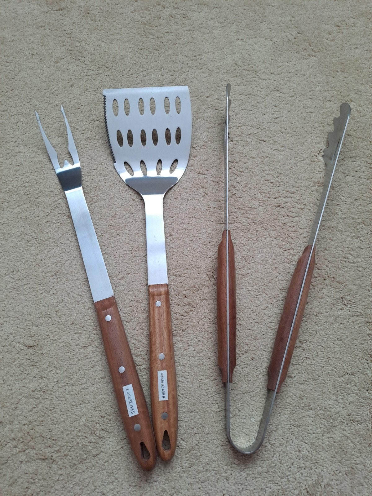 Nieuwe barbecue gereedschap set met houten handvatten, Ophalen of Verzenden