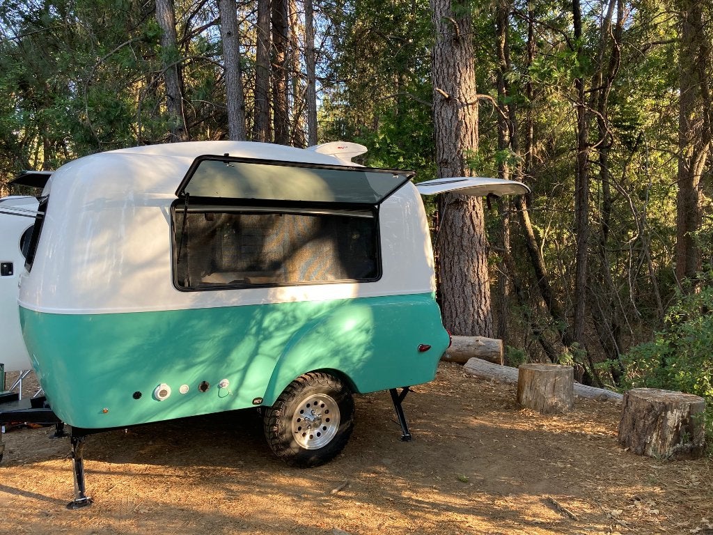 Outdoor/commerciele vintage-stijl caravan (2020), Overige merken, Rondzit, Omvormbare zithoek, Luifel