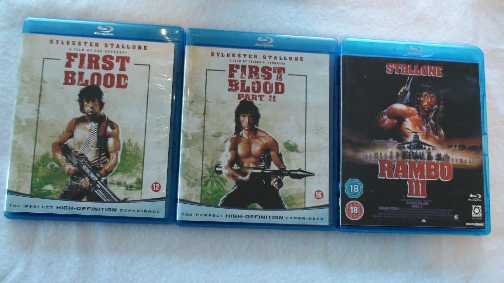 Rambo First blood 1 2 en 3 blu-ray, Cd's en Dvd's, Blu-ray, Ophalen of Verzenden, Zo goed als nieuw, Actie