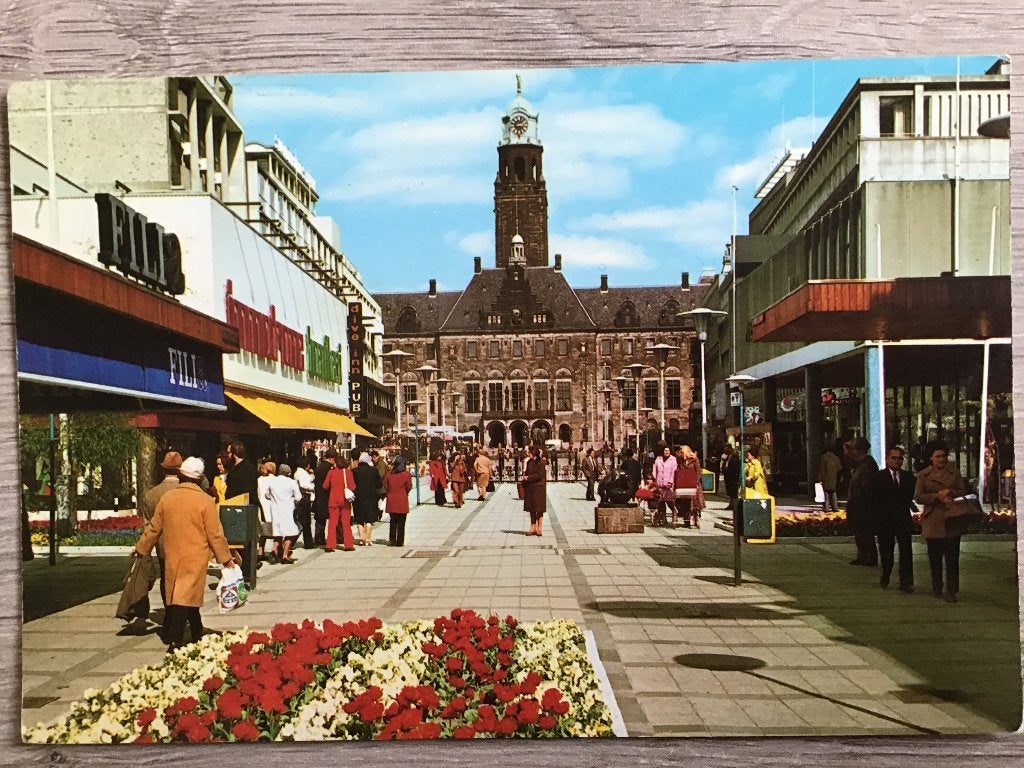Oude ansichtkaart Stadhuisplein Rotterdam 1978, Verzamelen, Ophalen of Verzenden, 1960 tot 1980, Gelopen, Zuid-Holland
