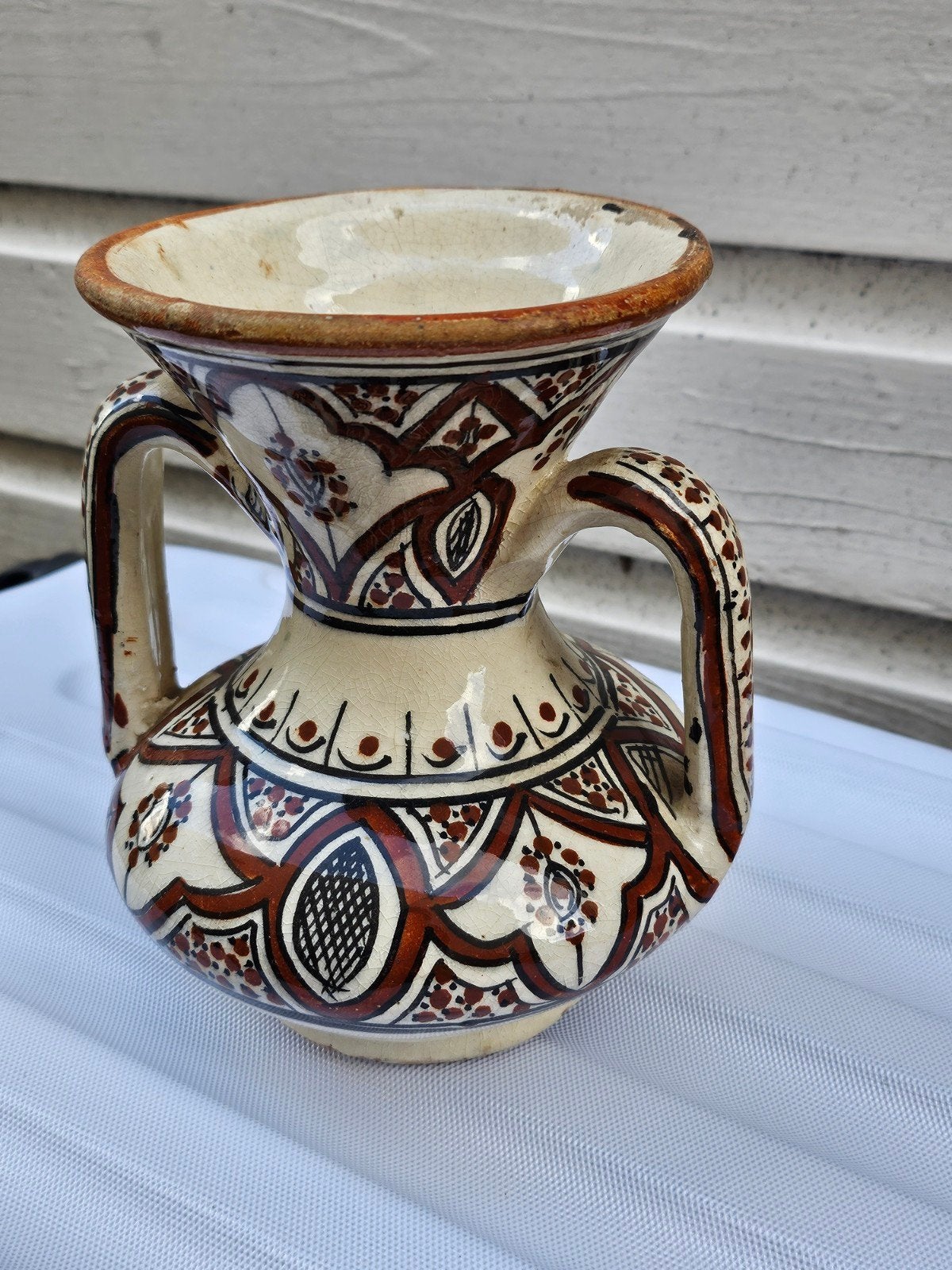 Decoratieve Marokkaanse vaas safi met handgeschilderde patro, Ophalen of Verzenden