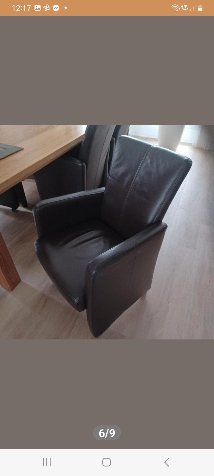 4 Eetkamerstoelen donkerbruin leder met lederonderhoud, Huis en Inrichting, Complete inboedels, Ophalen