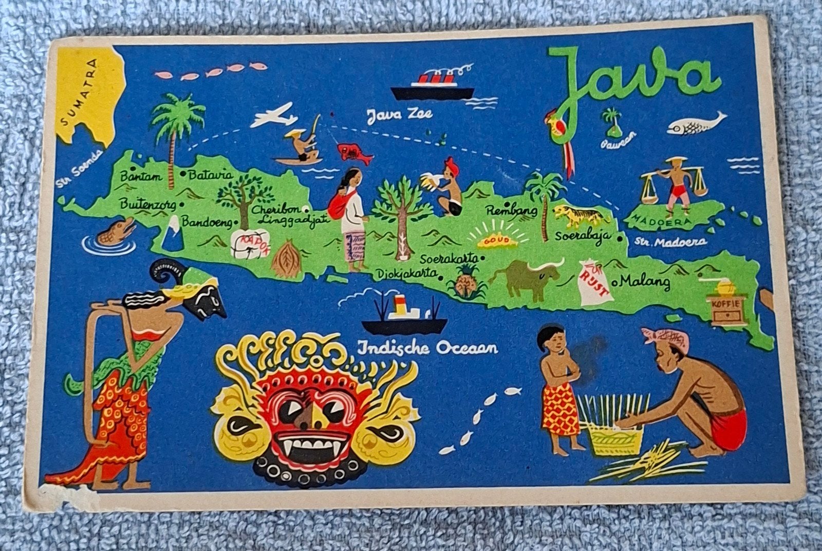 beschreven kaart Indonesië JAVA info, Ophalen of Verzenden, Buiten Europa