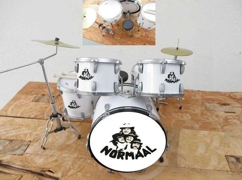 Drumstel Normaal "special" - model 1977 - logo's op de toms, Ophalen of Verzenden, Nieuw, Pop, Beeldje of Miniatuur
