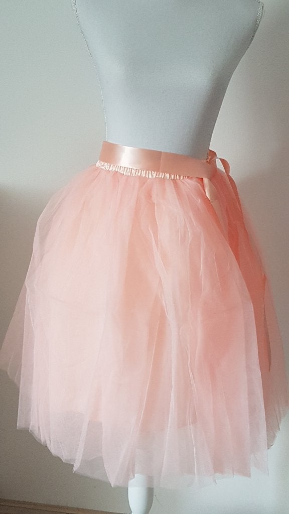 Nieuwe roze (perzik) petticoat/ tutu/ tule 6 lagen+ onderrok, Ophalen of Verzenden, Nieuw, Roze, Onder de knie