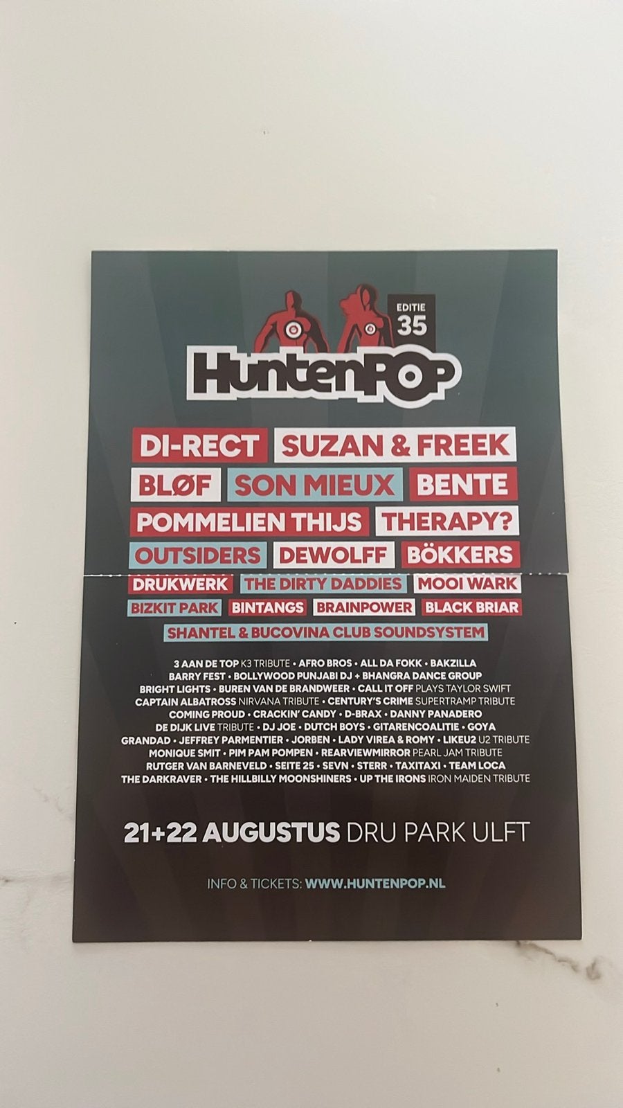 Huntenpop vrijdag kaarten 3 stuks, Twee personen