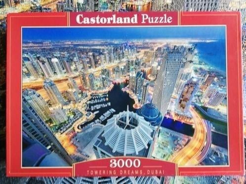 Puzzel 3000 stukjes: Towering Dreams, Dubai, Hobby en Vrije tijd, Denksport en Puzzels, Gebruikt, Legpuzzel, Meer dan 1500 stukjes