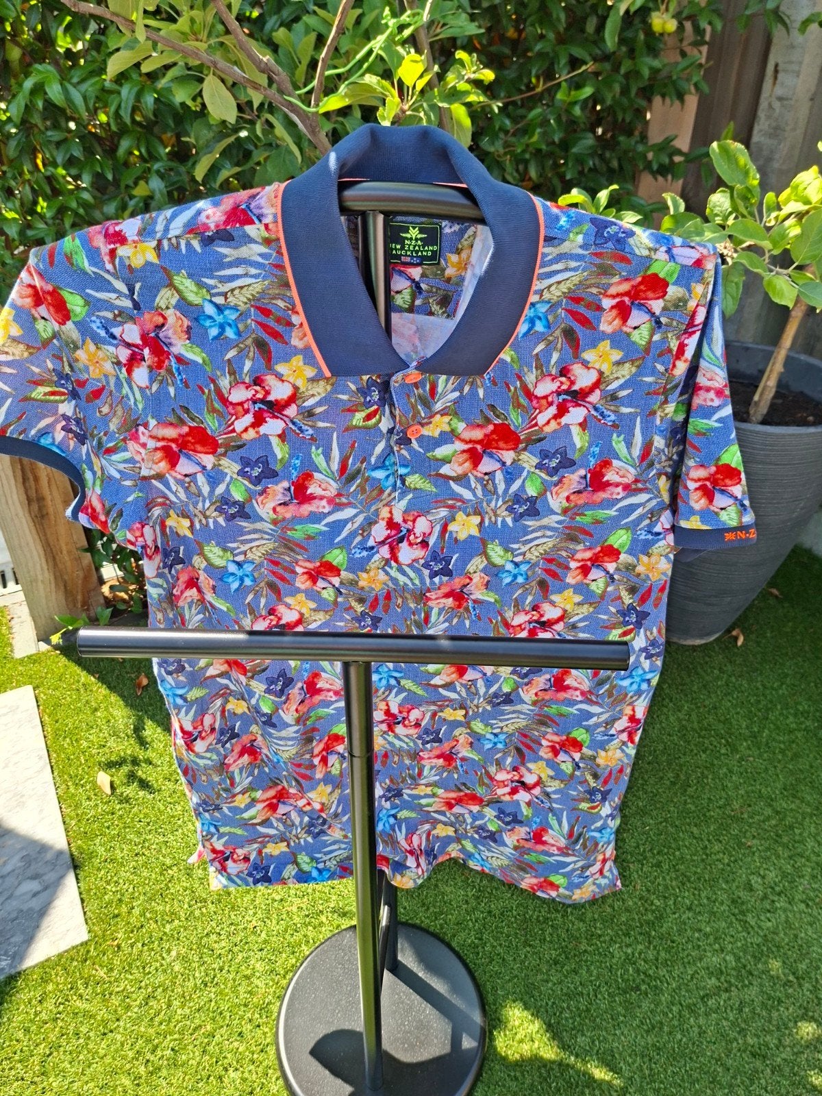 Nza polo bloemmotief XL nieuw, Kleding | Heren, Ophalen of Verzenden, NZA New Zealand Auckland, Rood, Maat 56/58 (XL)