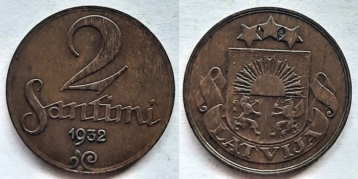 Letland 2 Santimi 1932, Verzenden, Overige landen
