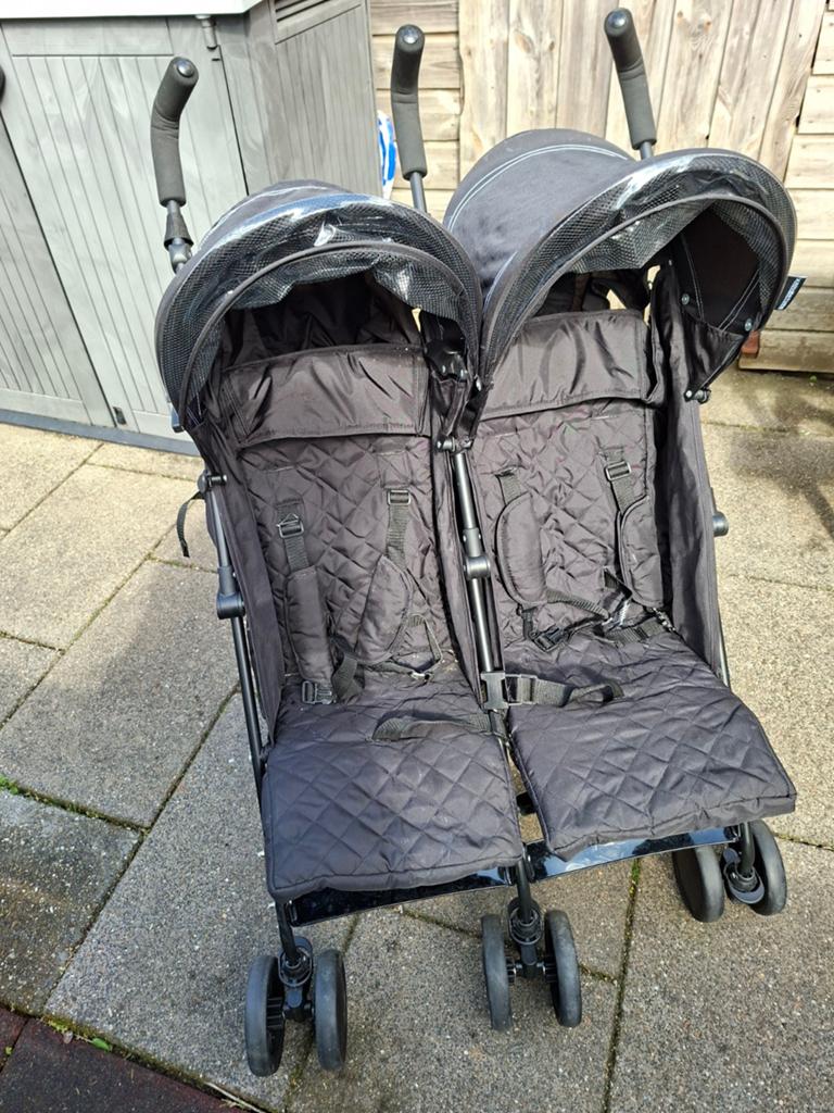Duo buggy, Kinderen en Baby's, Buggy's, Ophalen, Gebruikt, Overige merken, Verstelbare rugleuning