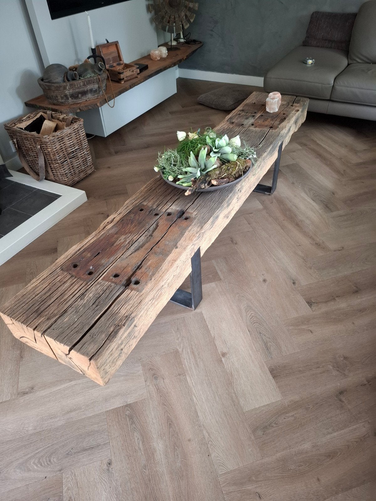 Salontafel, Ophalen, Gebruikt, Eikenhout, 200 cm of meer