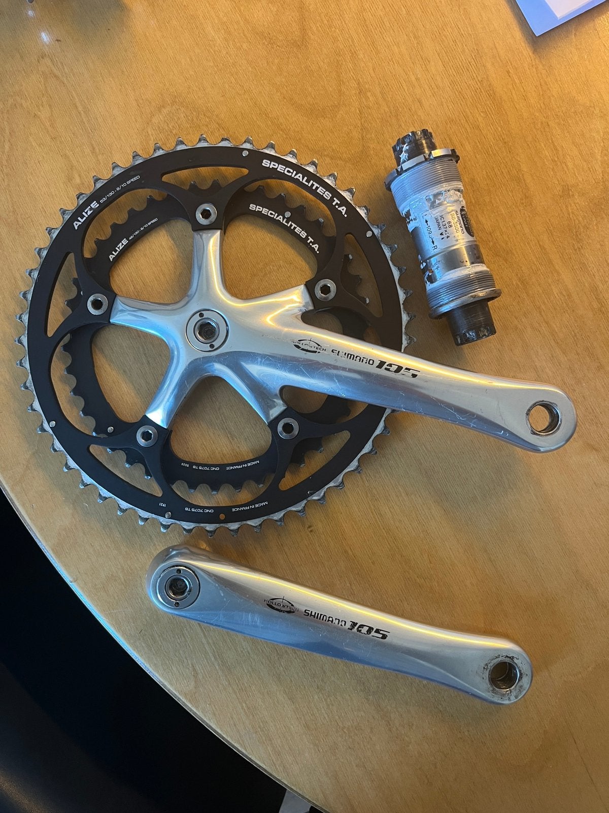 Shimano 105 crank 130BCD (BB5500, octalink), Fietsen en Brommers, Ophalen, Zo goed als nieuw