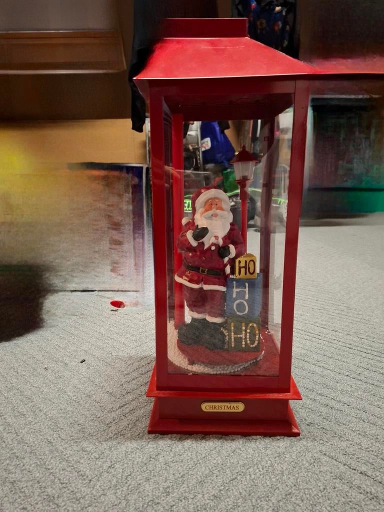 GRATIS Lantaarn met kerstman (licht en geluid), Ophalen, Gebruikt