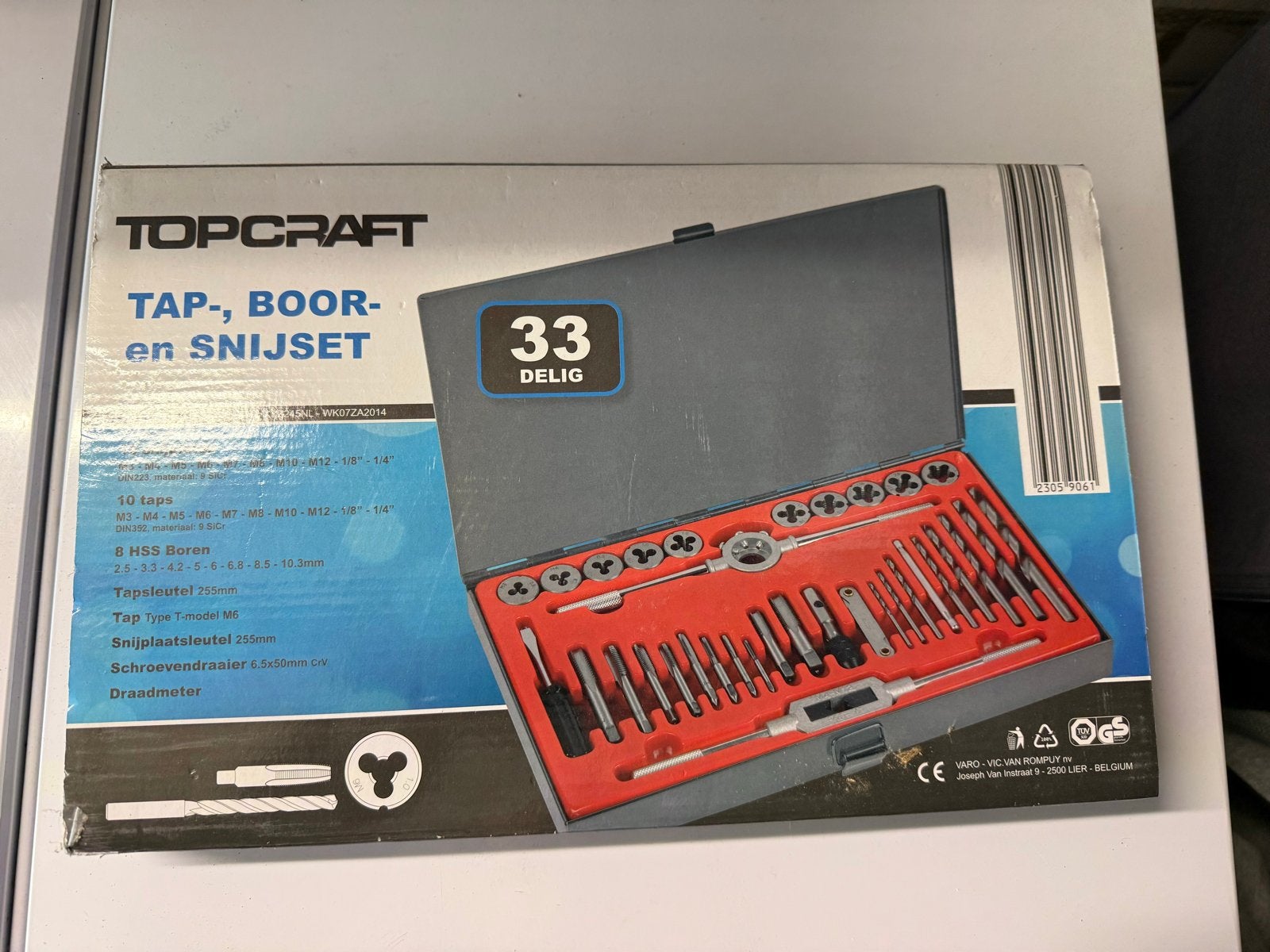 Topcraft Tap-, Boor- en Snijset 33-delig Nieuw in Doos, Ophalen of Verzenden, Nieuw