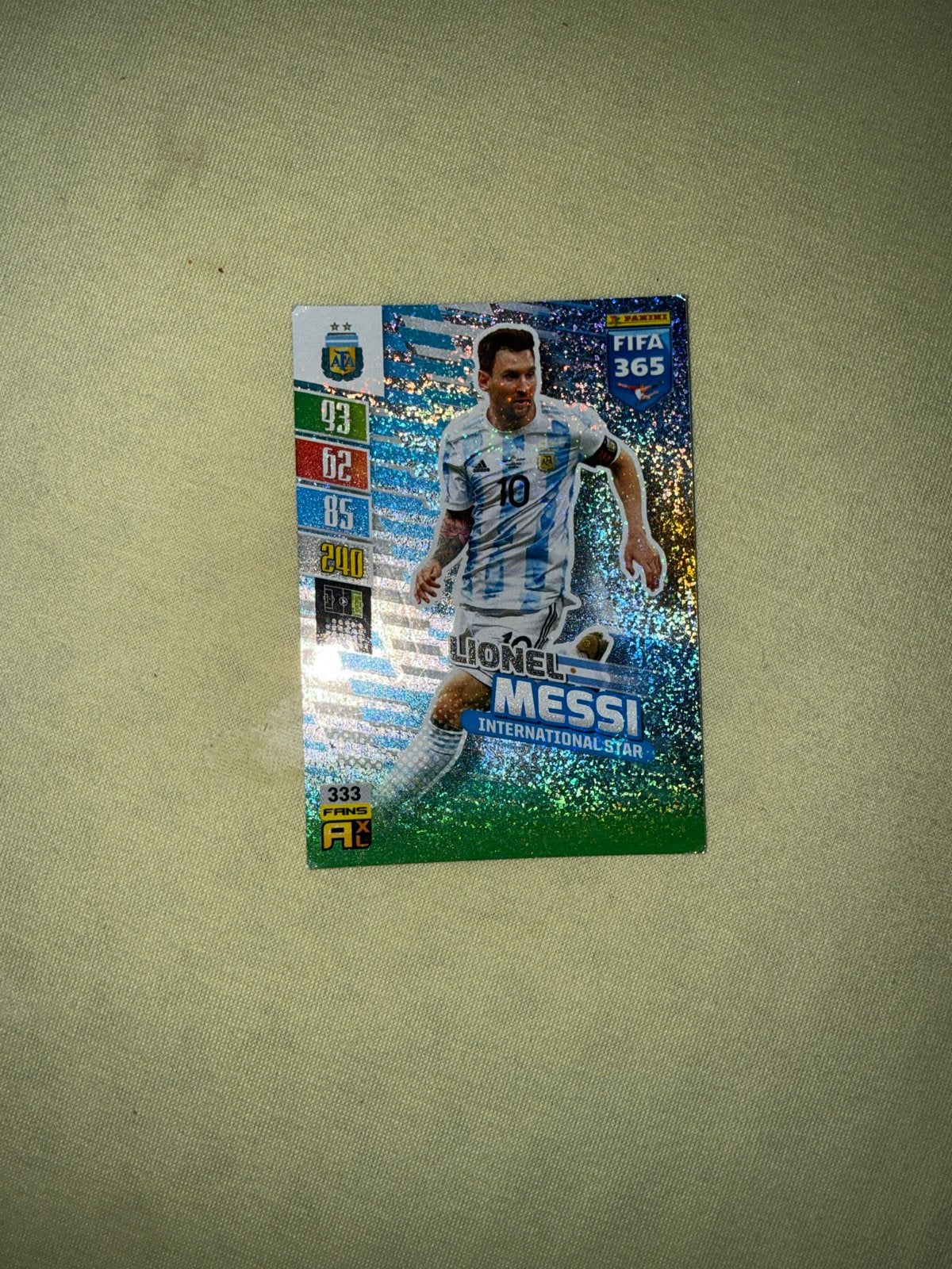 Lionel Messi FIFA 365 International Star Panini kaart, Ophalen of Verzenden, Zo goed als nieuw, Buitenlandse clubs, Spelerskaart