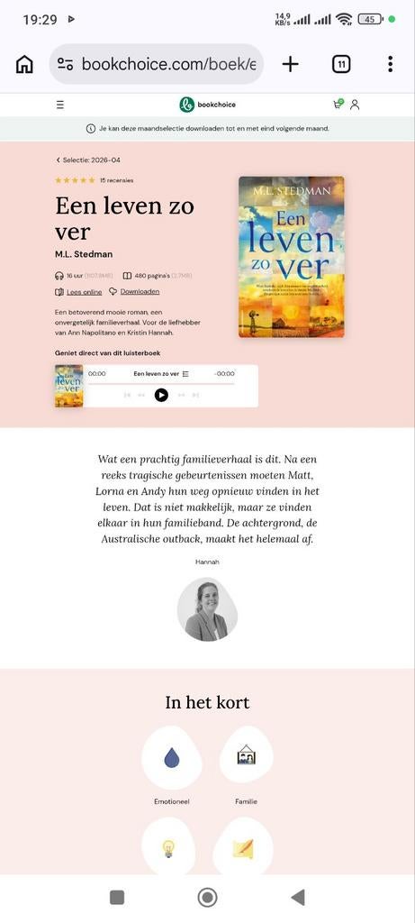 Een leven zo ver - M.L. Stedman (Betoverende roman), Ophalen of Verzenden