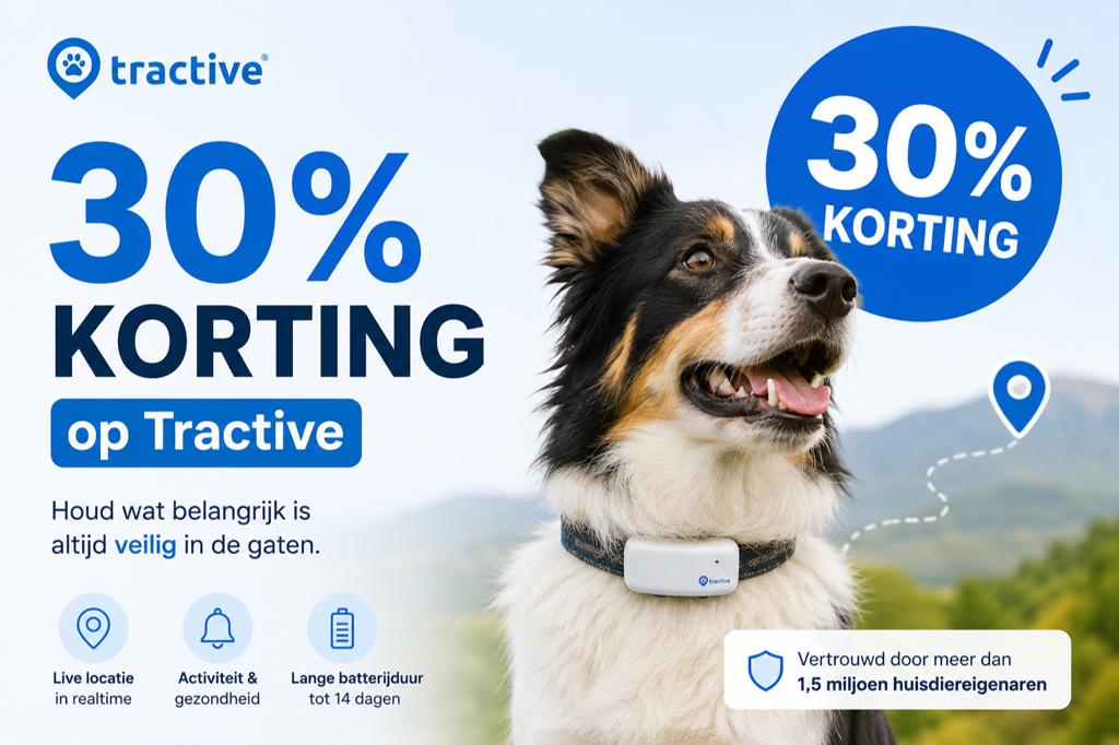 30% korting op Tractive gps-tracker voor je huisdier, Eén persoon, Kortingskaart