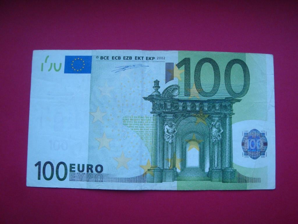 Bankbiljet Italië 100 Euro Duisenberg 2002., Postzegels en Munten, Verzenden, Italië, 100 euro, Los biljet