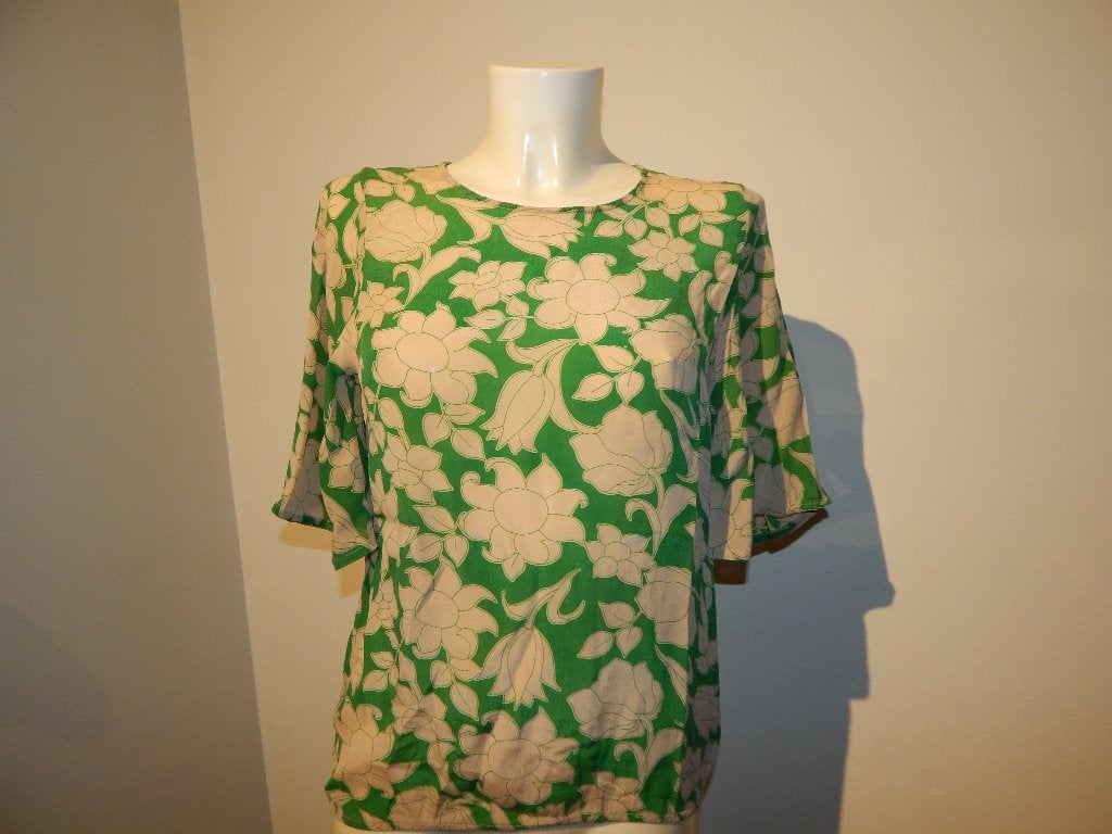 Essentiel Antwerp appeltjes groene top bloemen 36/38, Kleding | Dames, Verzenden, Zo goed als nieuw, Maat 36 (S), Groen