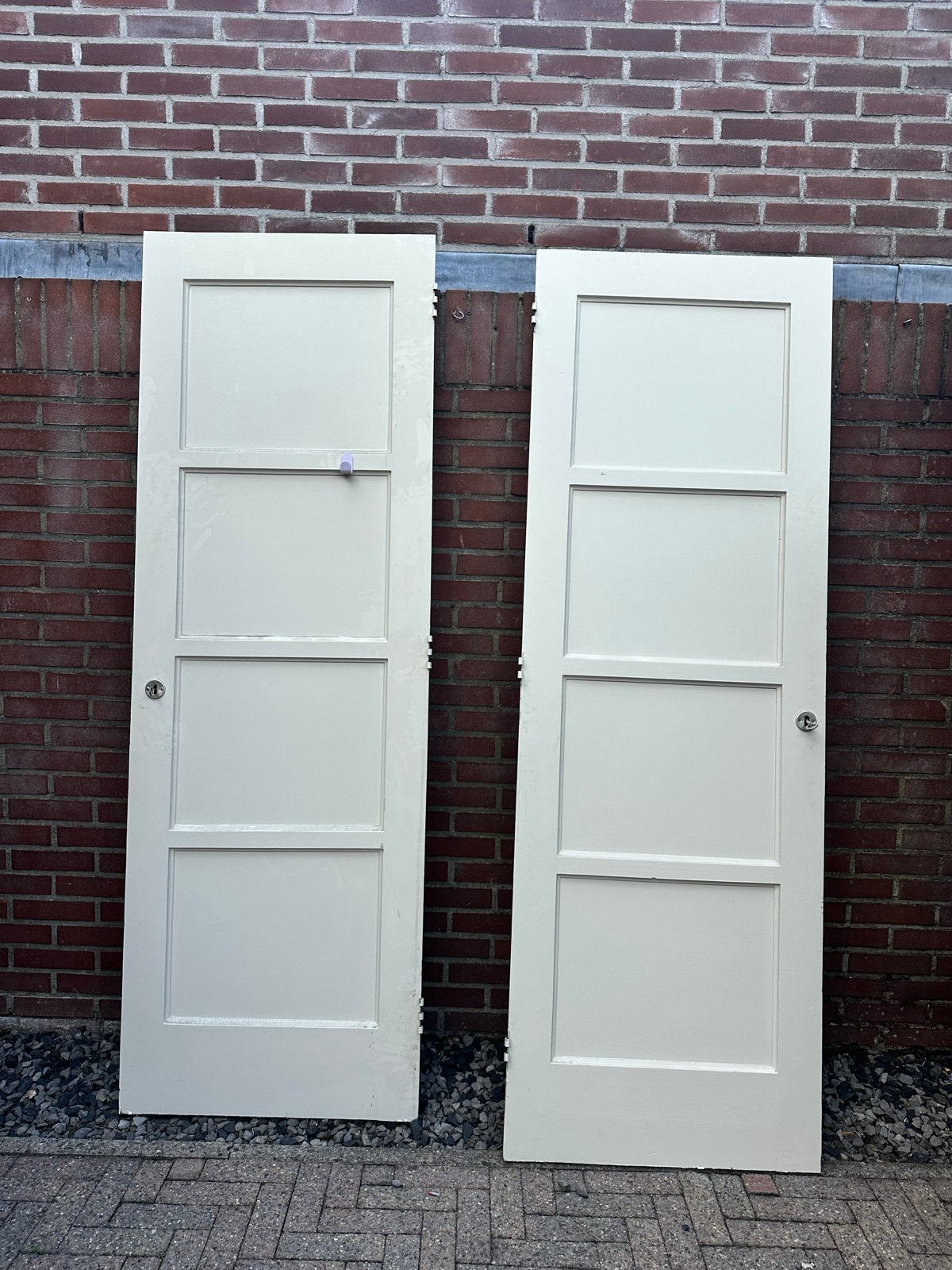 Binnendeuren harthouten set van 2 met sleutelgat, Doe-het-zelf en Verbouw, Deuren en Horren, Ophalen, Gebruikt, 80 tot 100 cm